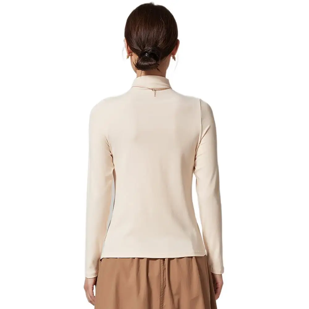 レディース ロングスリーブ ハイカラー ベーススリーブ スリムフィット レーススリーブ ポリエステル繊維 レギュラースリーブ スリーブ その他スリーブ 秋シーズン