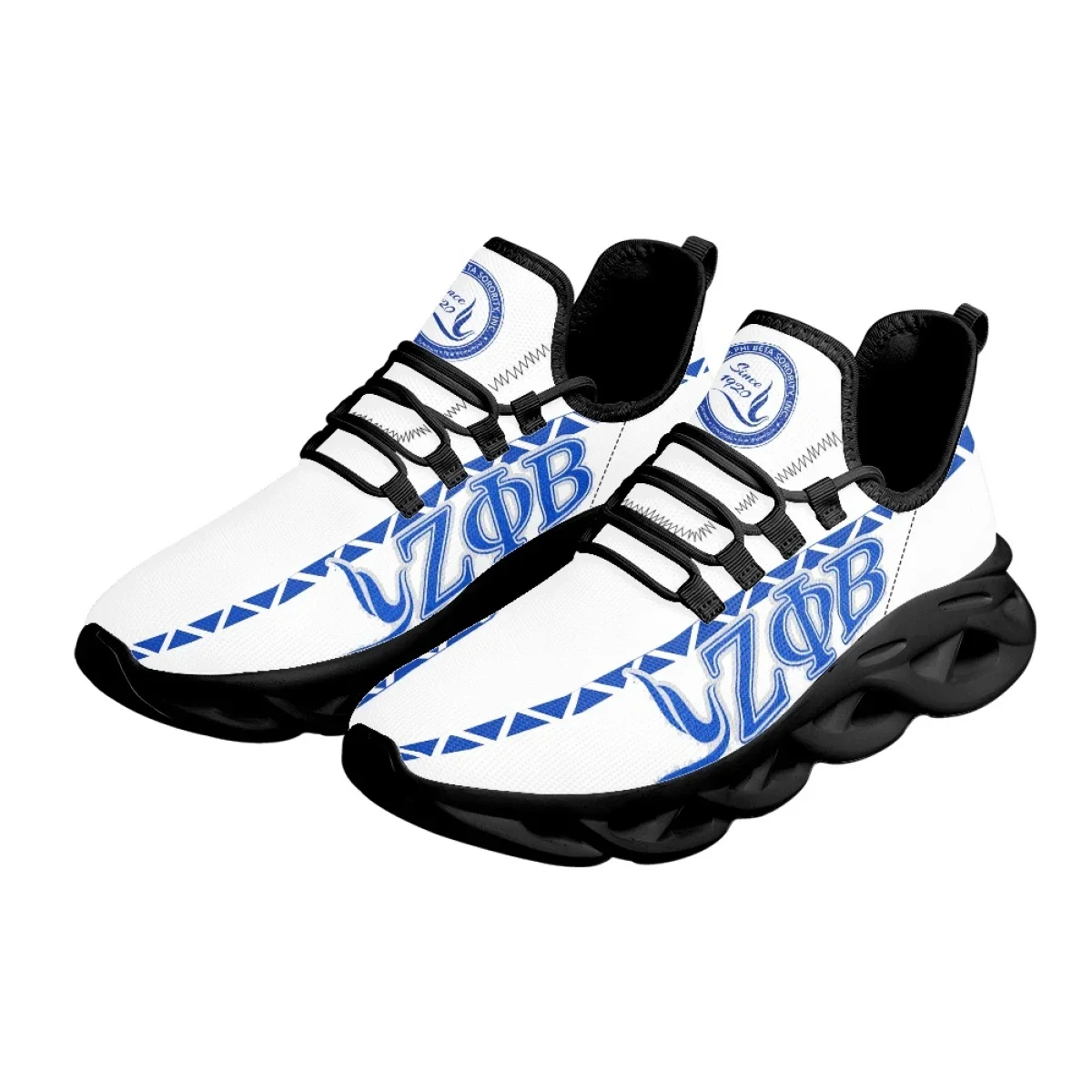 Zeta Phi Beta Women's Sneakers Round Toe Flats for Female Personalized Design Lightweight Mesh Shoes Outdoor Travel Footwear
