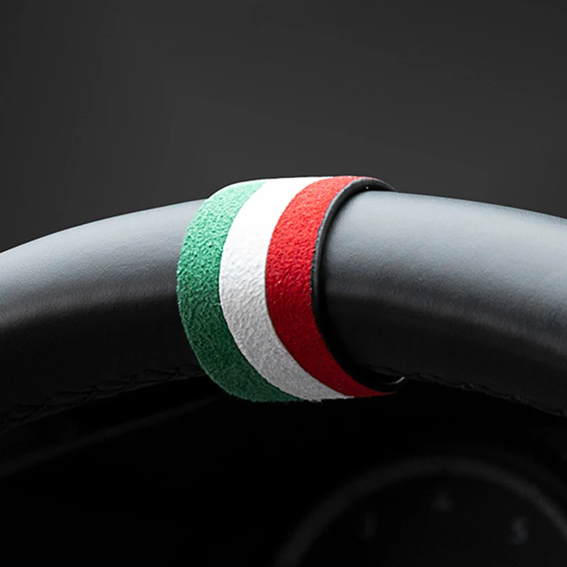Italy Super Suede Universal Car Steering Wheel Booster Personality Center Line Marking Flannel Interior Decoration Accessories