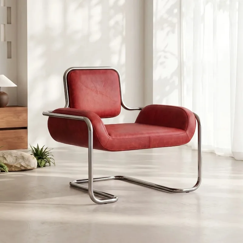 convex chair Italian minimalist living room leisure chair, stainless steel single sofa chair