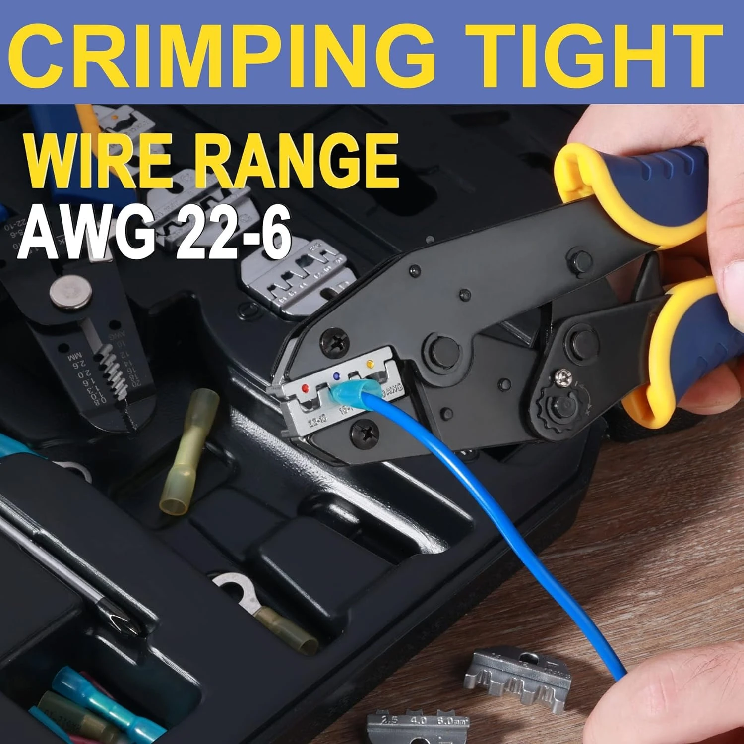 8-teiliges Crimpwerkzeug-Set – Ratschendraht-Crimpwerkzeug zum Schrumpfen, isoliertes Nylon, nicht isoliert, ferrule Drahtende, kostenloser Versand
