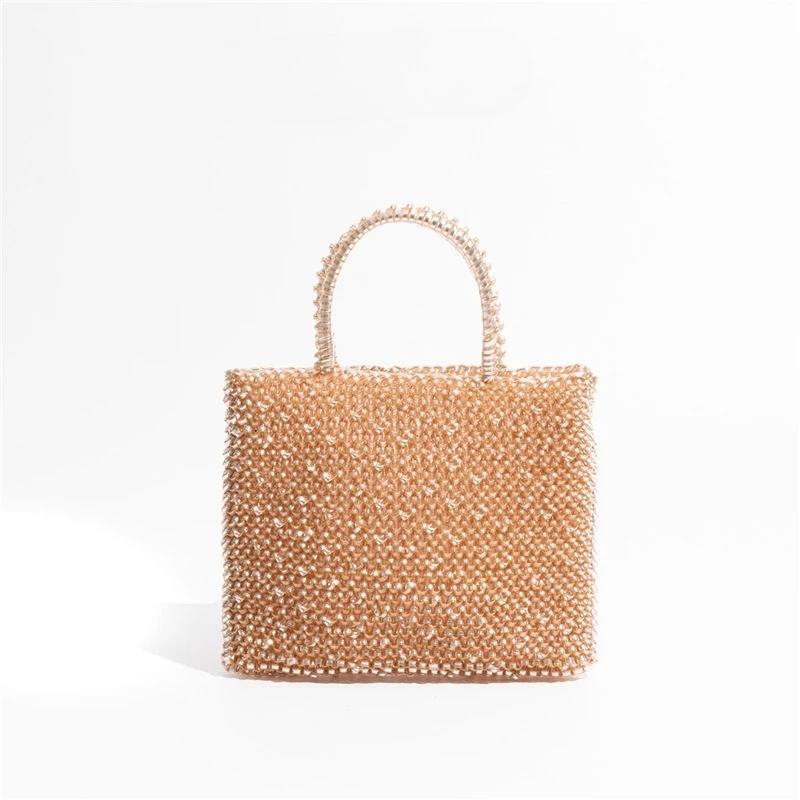 

Fashionable Candy Colore Tote Bag Sweet Transparent Handbags Chic Shiny Versatile PVC Woven Bag Summer Holiday Shoulder Bag