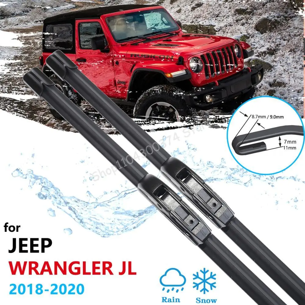 

for JEEP Wrangler JL 2018 2019 2020 Sport S Sahara Rubicon Car Wiper Blades Front Window Windscreen Windshield Car Accessories