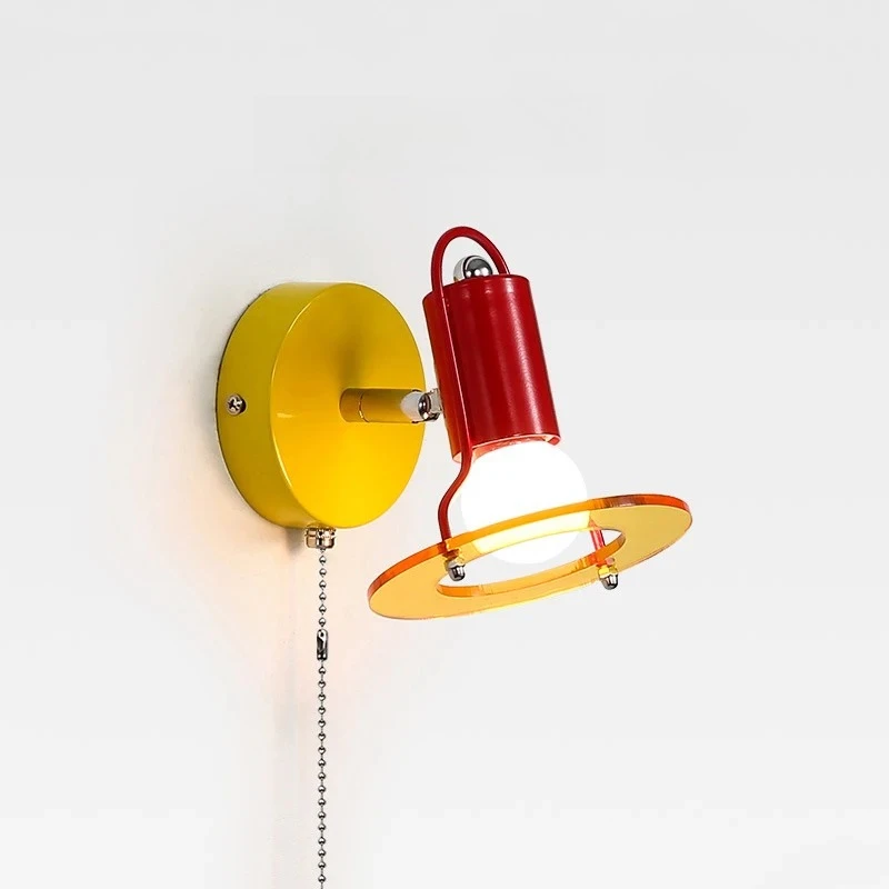 2026 Blue Red Wall Lights Memphis Design Living Room Wall Lamps Acrylic Sconce Colorful Decorative Bedroom Bedside Light