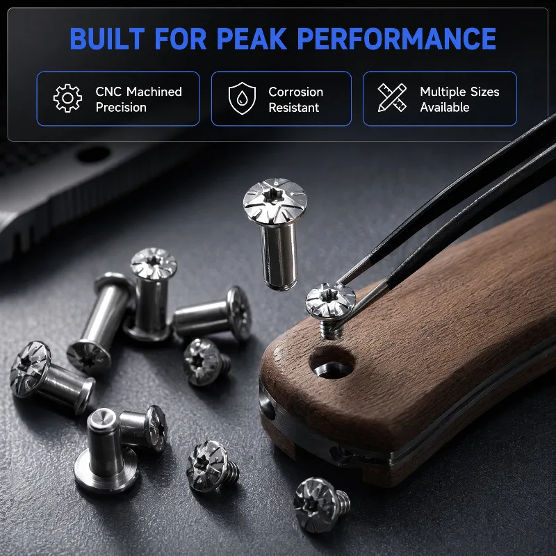 2sets Stainless Steel M3.5 Fastening Screw for DIY Straight Knife Handle Making Parts Folding Knife Spindle Screws