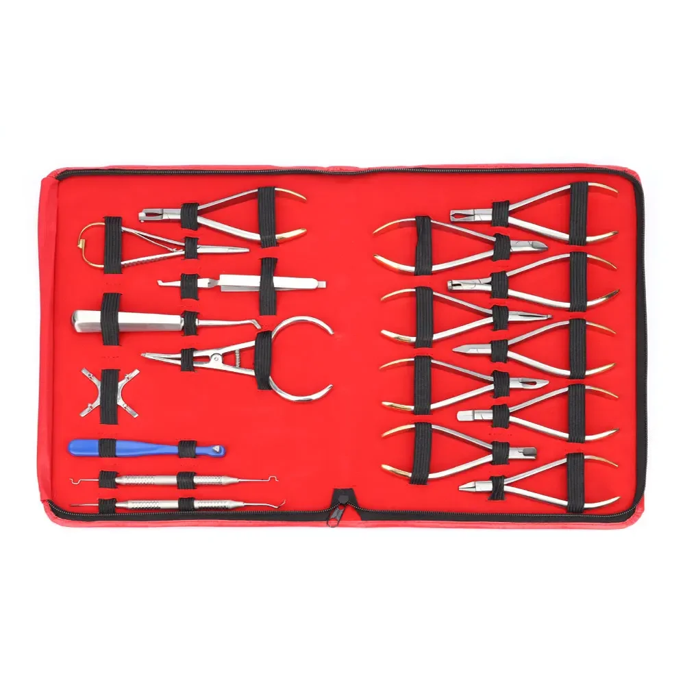 Orthodontic Tools Kit for Dentists Including Forming Pliers Archwire Benders and Essential Orthodontic Pliers Set 18pcs/set
