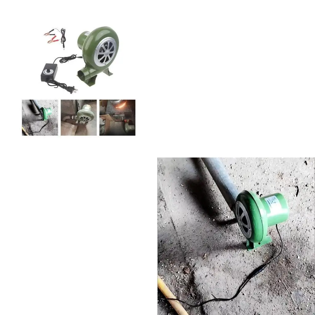 

BBQ Fan Mini Blacksmith Forges Blower 3-12V with Air Duct Iron Power Clip Cable for Camping Outdoor Blowers Fan