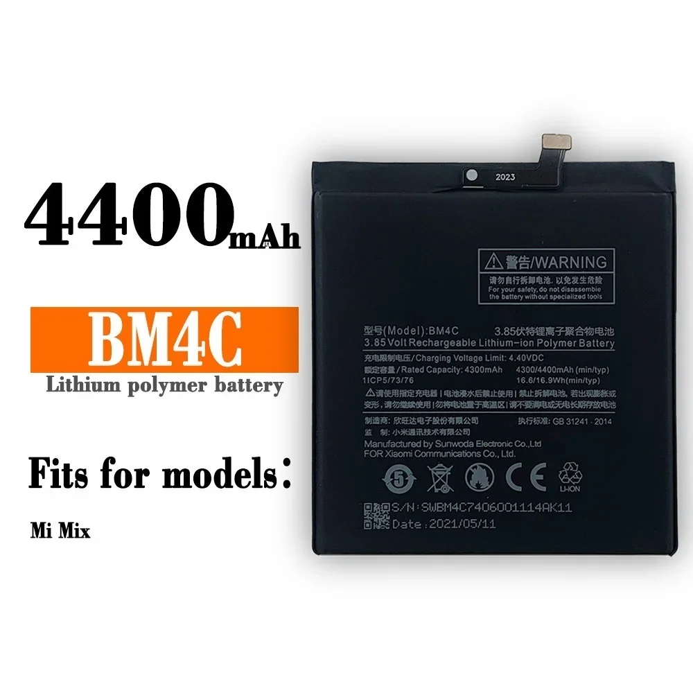 

Original Phone Battery for XIAOMI Mi Mix MiMix BM4C Replacement Batteries Bateria 4400mAh + FREE TOOLS