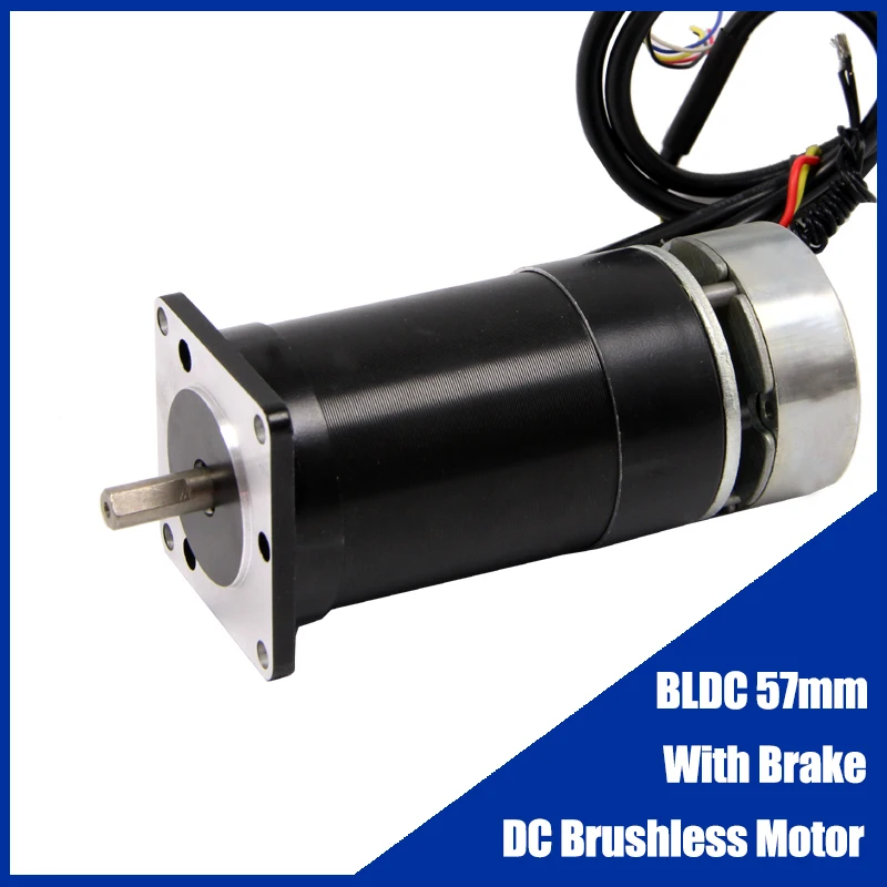 

BLDC 57mm DC Brushless Motor With Brake 24V 60W 1000 RPM High Torque Electric Motor