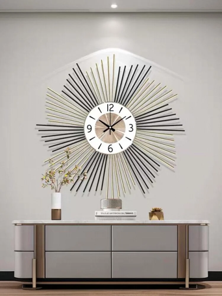 Art Clock Modern Simplicity Living Room Decoration Clock Metal Material Creative Home Decor Wall-Mounted Clock Size55x55cm