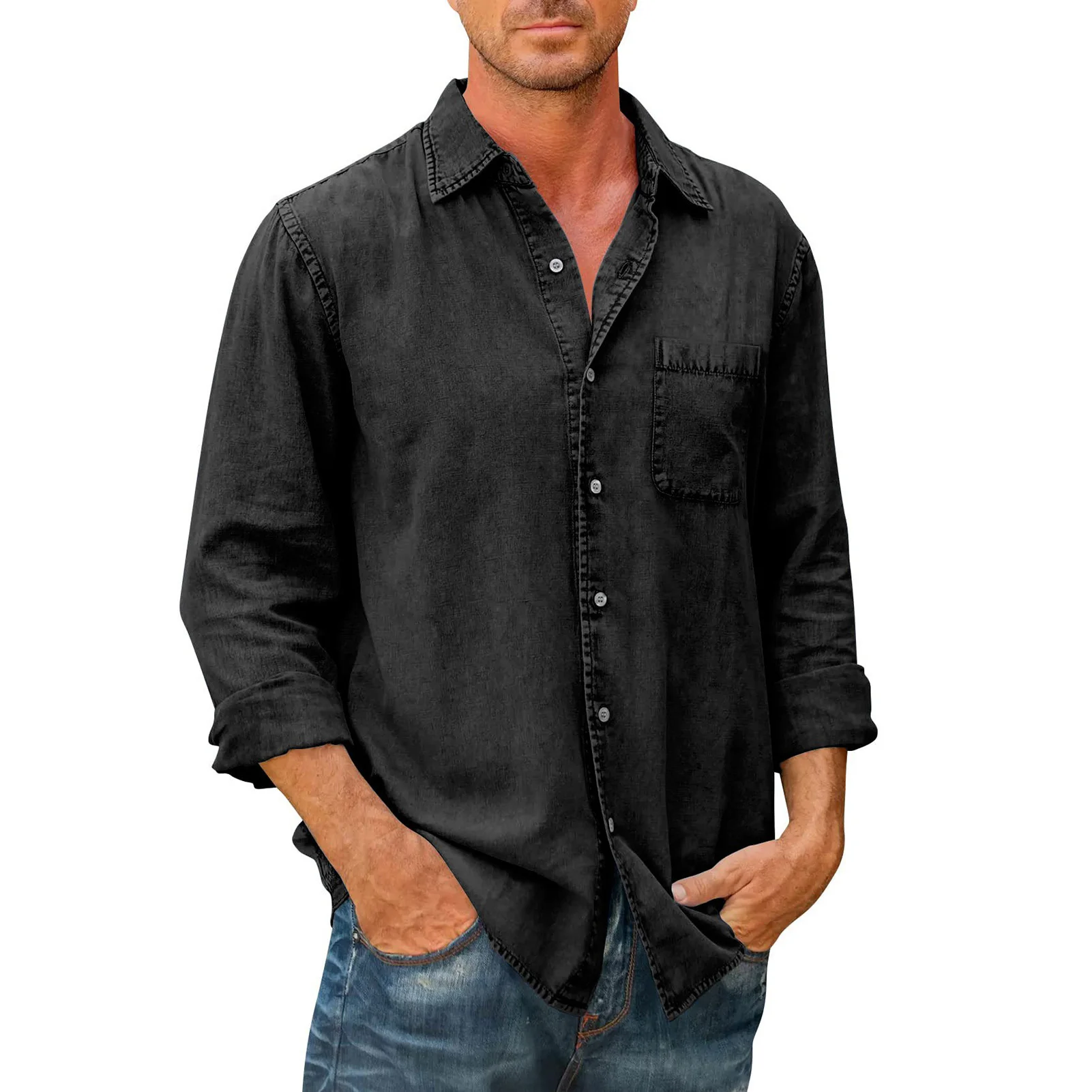 

Men Casual Loose Shirts Comfortable and Charming Top Suitable for Friends Gathering Wear