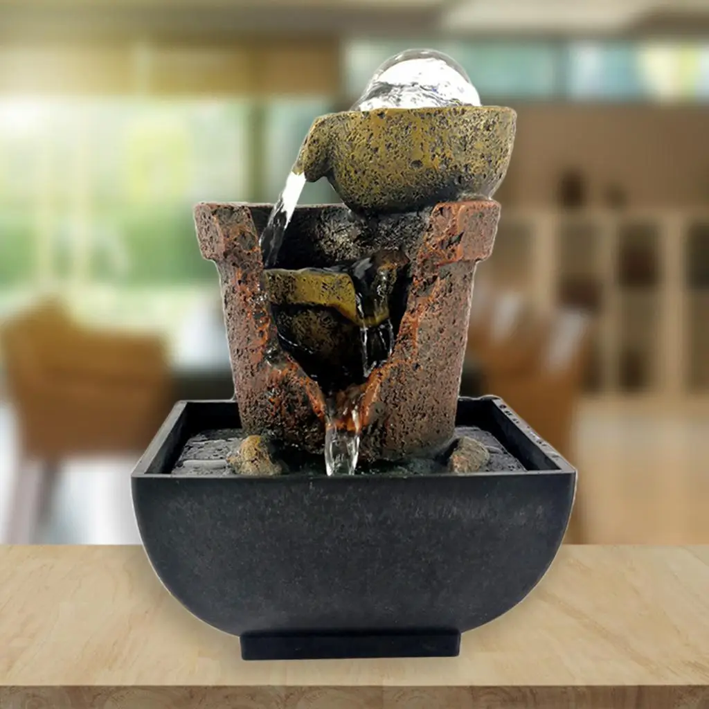 Water View Flowing Water Fountain Relaxation Desktop Fountain Waterfall Landscape Home Office Feng Shui Decoration - view 5