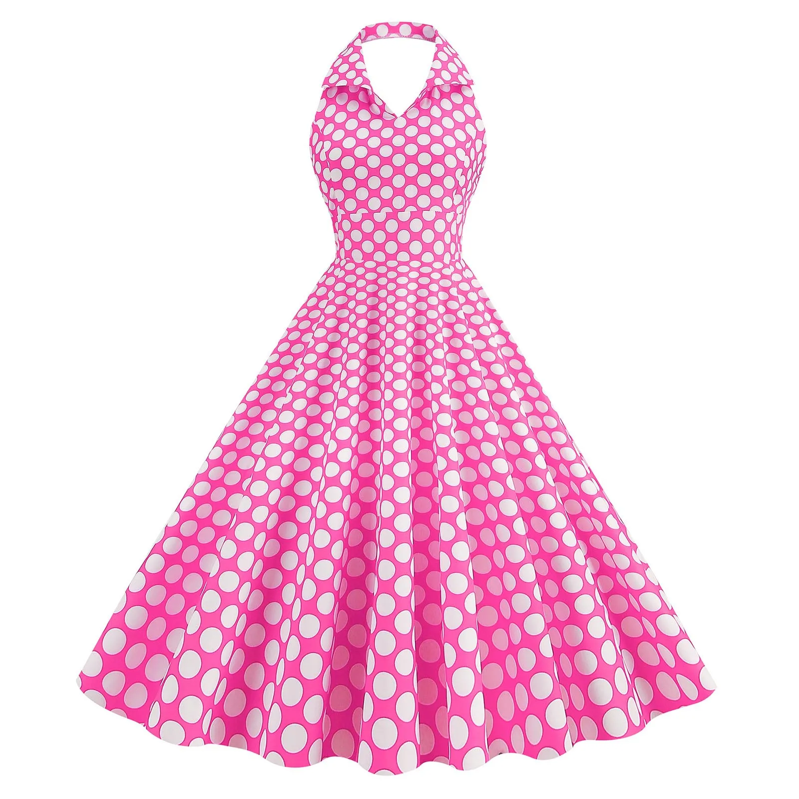 Women'S Elegant Vintage Rockabilly Dress For Women 1950s Style Polka Dot Swing Dress For Retro Parties Costumes Movie Dresses