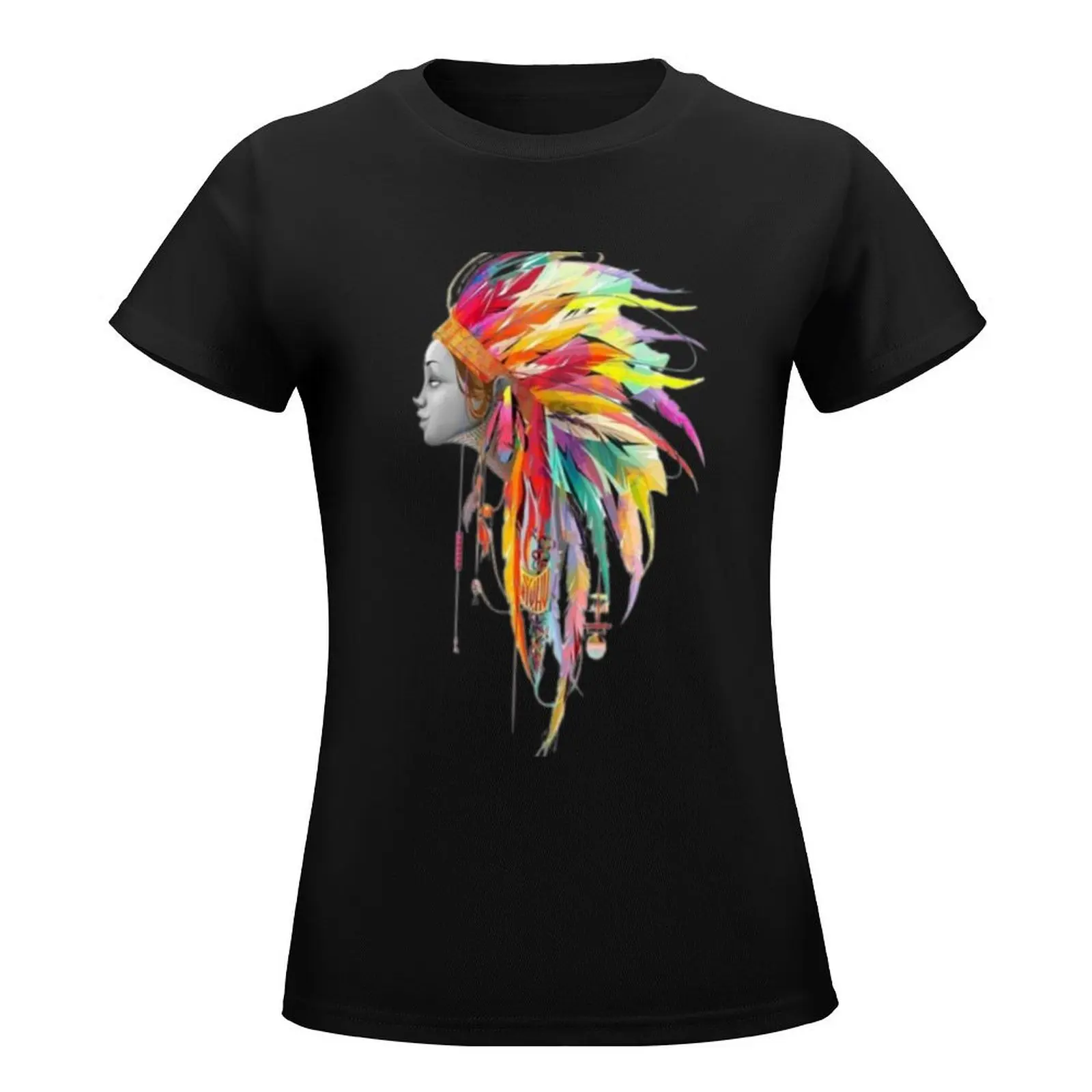 Coiffe indienne Réplique noire - Plume Warbonnet - Chapeau de plumes amérindienne - Costume de festival Chapeau indien L T-Shirt