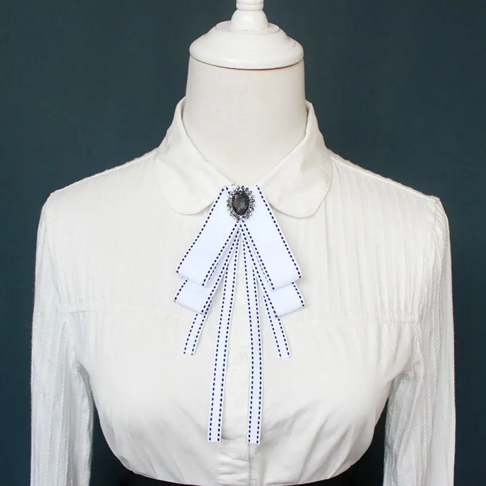 New Polyester fabric Women's JK Bow Tie Brooch Elegant Ribbon Bow Tie Bowknot Shirt Bowtie Shirt
