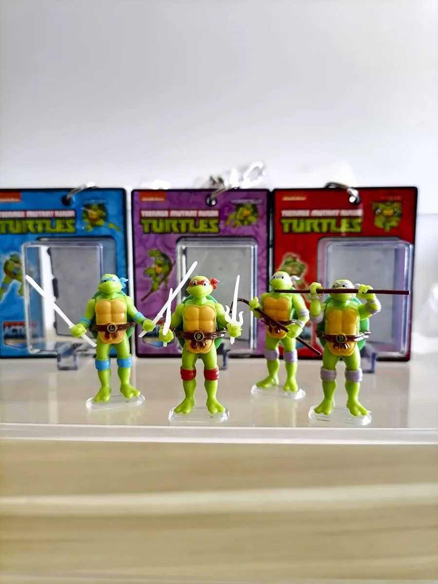 Teenages Mutants Ninja Turtles Mini Figurine Collectible Miniature Joints Movable Model Toy Pendants keychains Ornaments Gifts