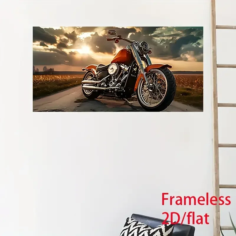 Unframed vivid motorcycle decorative poster, for living room and bedroom decoration, ideal gift for motorcycle enthusiasts