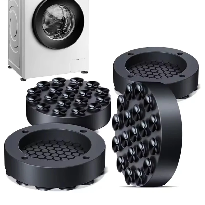 

4 шт., универсальные подушечки для ног для стиральной машины, антивибрационное основание холодильника, фиксированный нескользящий стабилизатор для ног, шумоподавляющая стирка