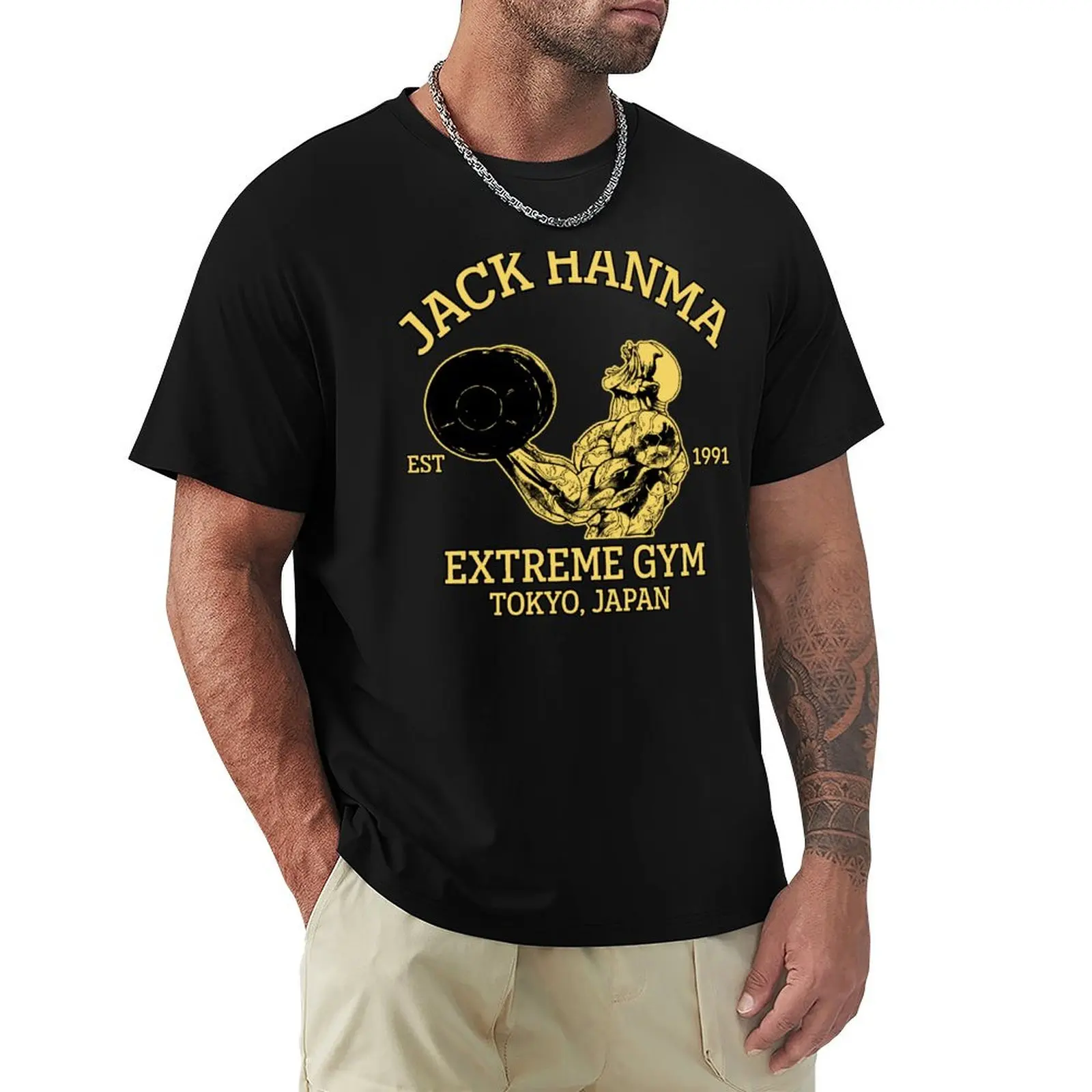 Jack Hanma Gym T-Shirt tops for a boy Short sleeve tee men t shirt