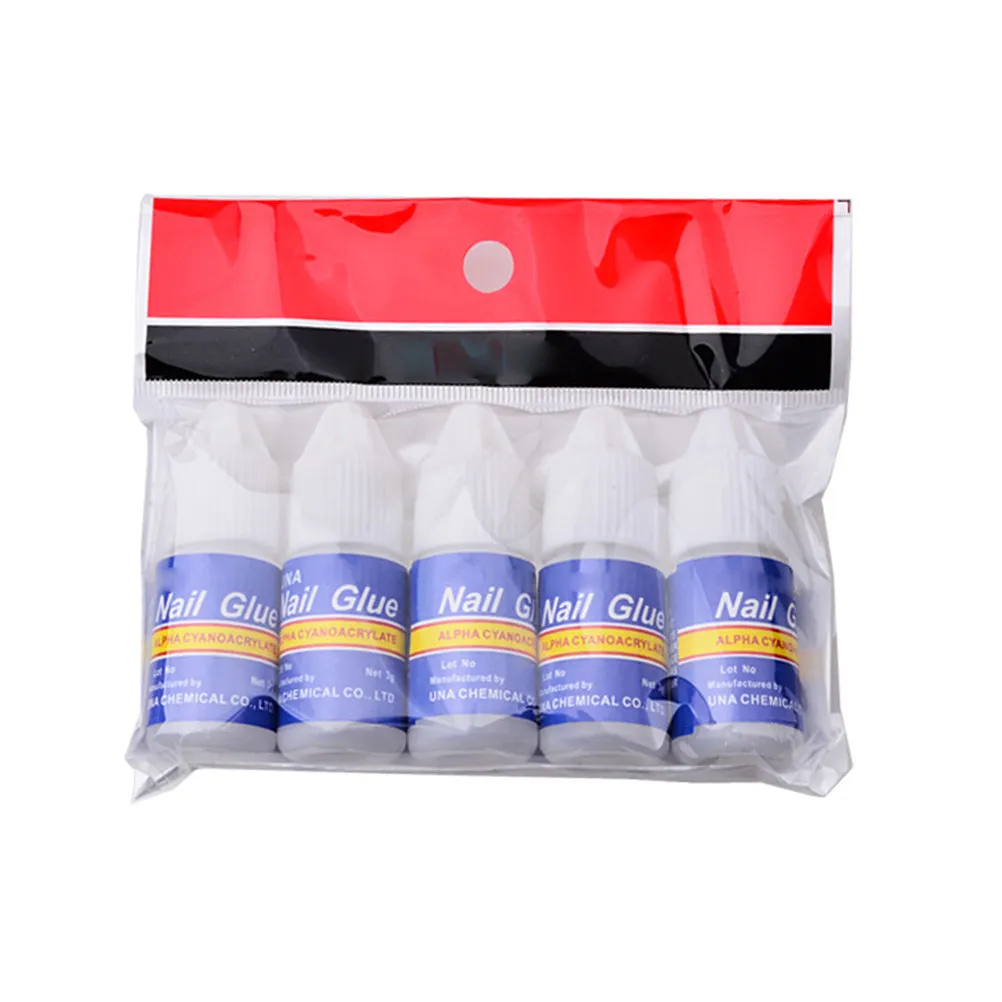 5Pcs Nail Glue 3G Acid-Free Odorless Super Viscosity for Natural and Fake Nails Rhinestones Tips Art