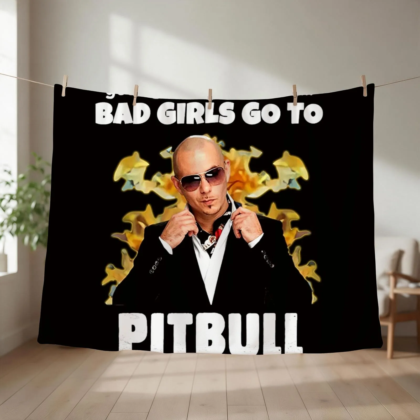 Good Girls Go Church Bad Girls Go Pitbull Throw Blanket couch cozy soft plush fuzzy picnic outdoor blanket