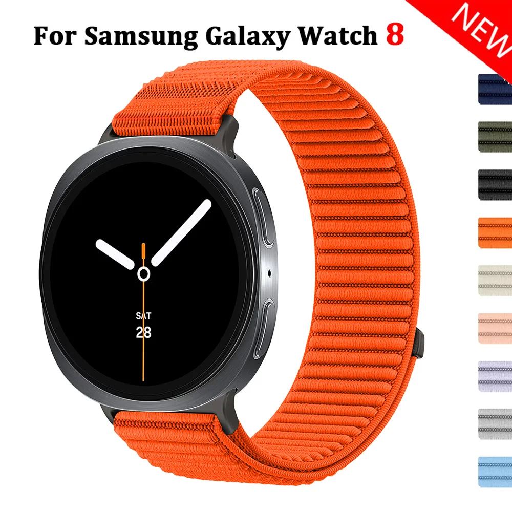Nylon-Schlaufenarmband für Samsung Galaxy Watch 8 40 mm 44 mm, bequemes, atmungsaktives Band für Galaxy Watch 8 klassisches Zubehör