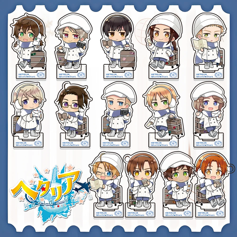 Hetalia World ★ Versión Navideña de Stars Winter Holiday Figura Acrílica y Llavero – Decoración de Escritorio con Personaje Nacional, Regalo Coleccionable de Navidad