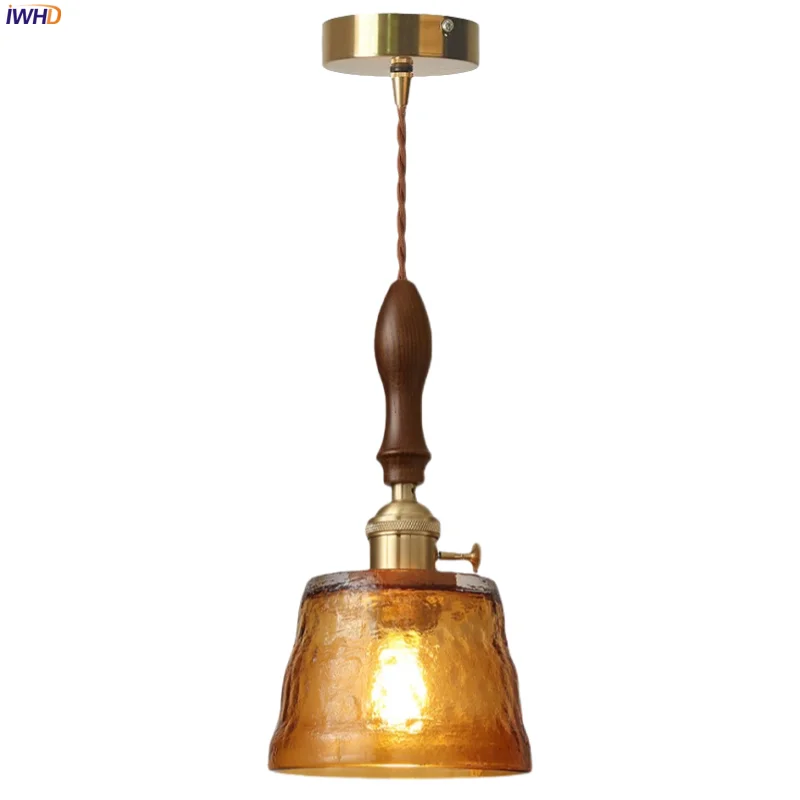 IWHD 4W Kleine LED Anhänger Lampen Für Schlafzimmer Lesen Badezimmer Loft Decor Kupfer Glas Nordic Minimalismus Hängen Licht Luminaria