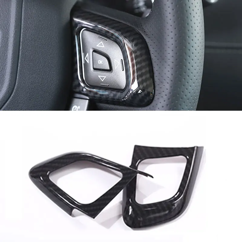 

For Land Rover Range Rover Evoque 2011- 2015 2016 2017 Car ABS Carbon Texture Steering Wheel Button Frame Cover Protective Trim