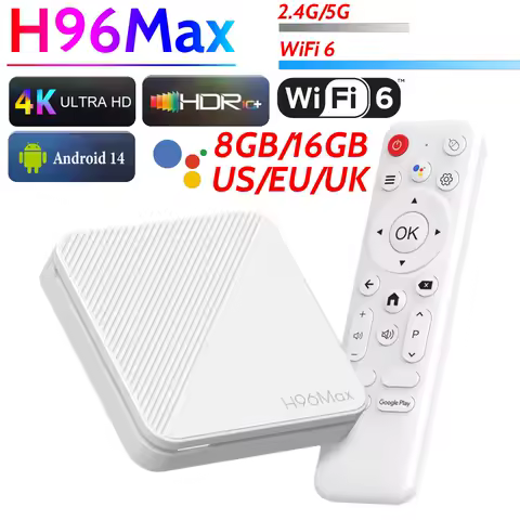 H96Max Set Top Box 4K 2GB RAM 8GB/16GB ROM HD Media Player Android 14.0 WiFi BT Video Set Top TV Box Android TV Box