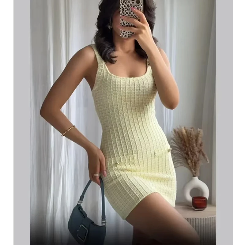 MUJER 2025 ถักชุดสั้นผู้หญิงBodyconมินิชุดผู้หญิงBackless Beachชุดผู้หญิงแขนกุดผู้หญิงฤดูร้อนชุด