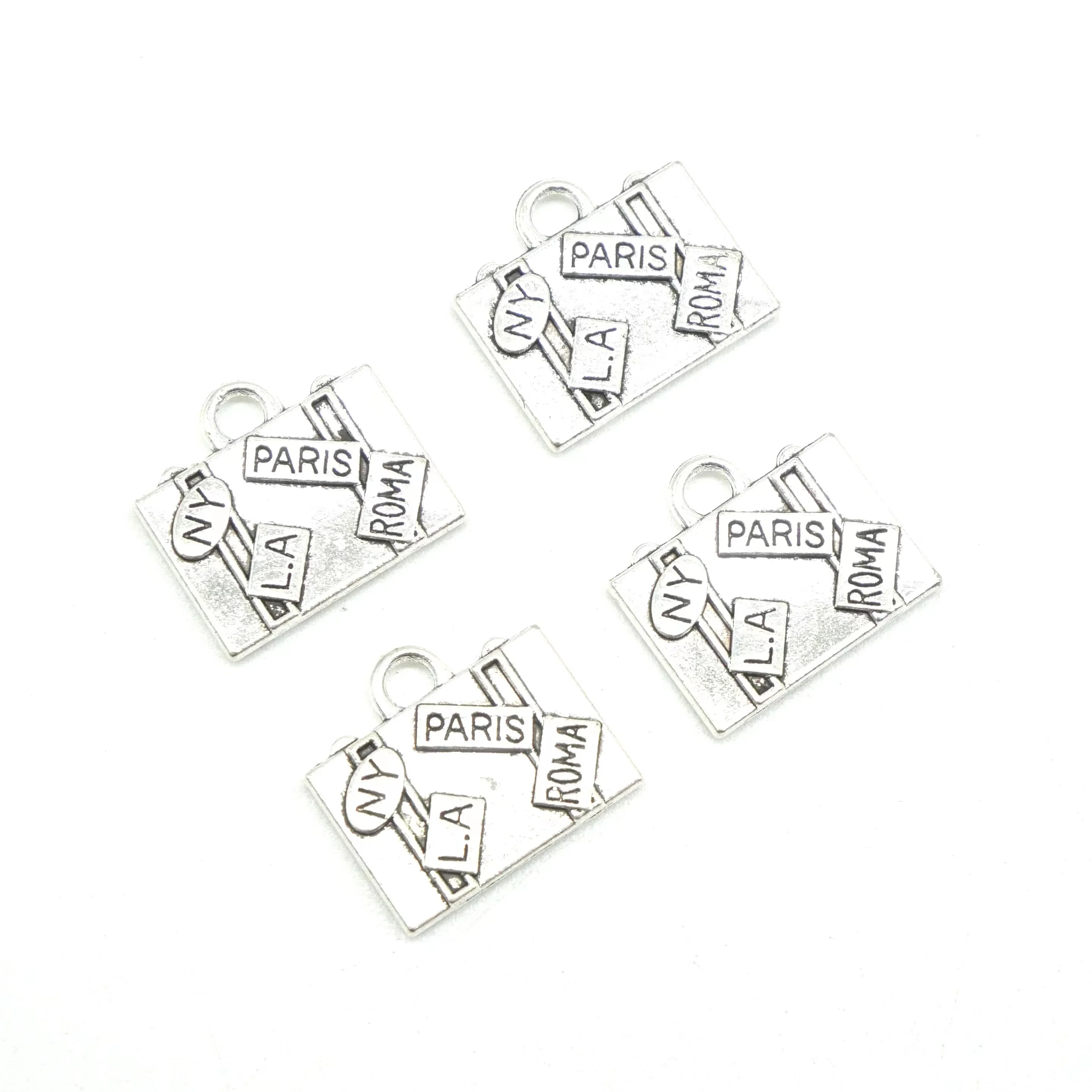 15pcs/ 16x15X2mm Suitcase Charms Antique Silver bronze Luggage Trunk Charm Pendants For DIY supplies Jewelry Accessories