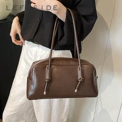 LEFTSIDE PU Leather Tote Bags For Women 2024 Winter New Trend Korean Fashion Female Underarm Shoulder Bag Lady Handbags