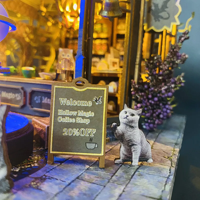 مجموعة نماذج القلعة الكبيرة من OUZEY، قلعة خشبية غامضة ثلاثية الأبعاد، مشروع DIY متقدم للمراهقين #6