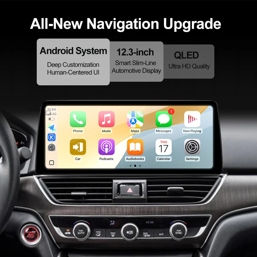 أندرويد 15 Carplay راديو السيارة التلقائي لهوندا صالح جاز 2014-2020 RHD/LHD نظام تحديد المواقع والملاحة ستيريو الوسائط المتعددة مشغل فيديو الشاشة