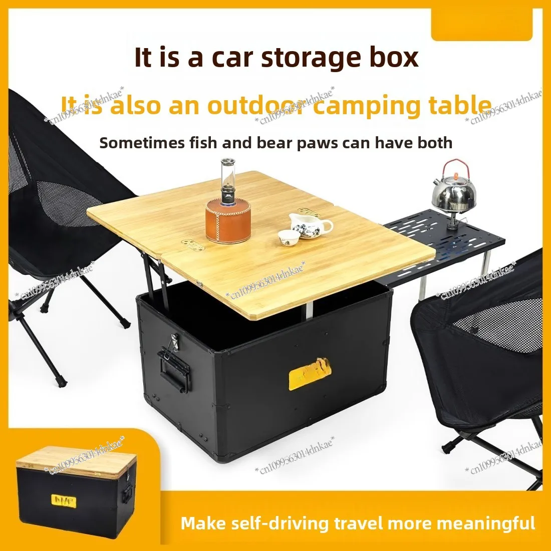 Outdoor Car Storage Box Camping Table Box Aluminum Folding Portable Picnic Multifunctional Mobile Kitchen Car Magic Box