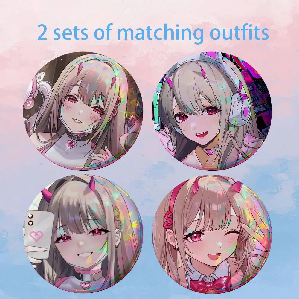 N-Nikki V-Viper 2 piece set Badges On Backpack Jacket Cartoon Round Brooches Acrylic Button Pins Collection Gifts