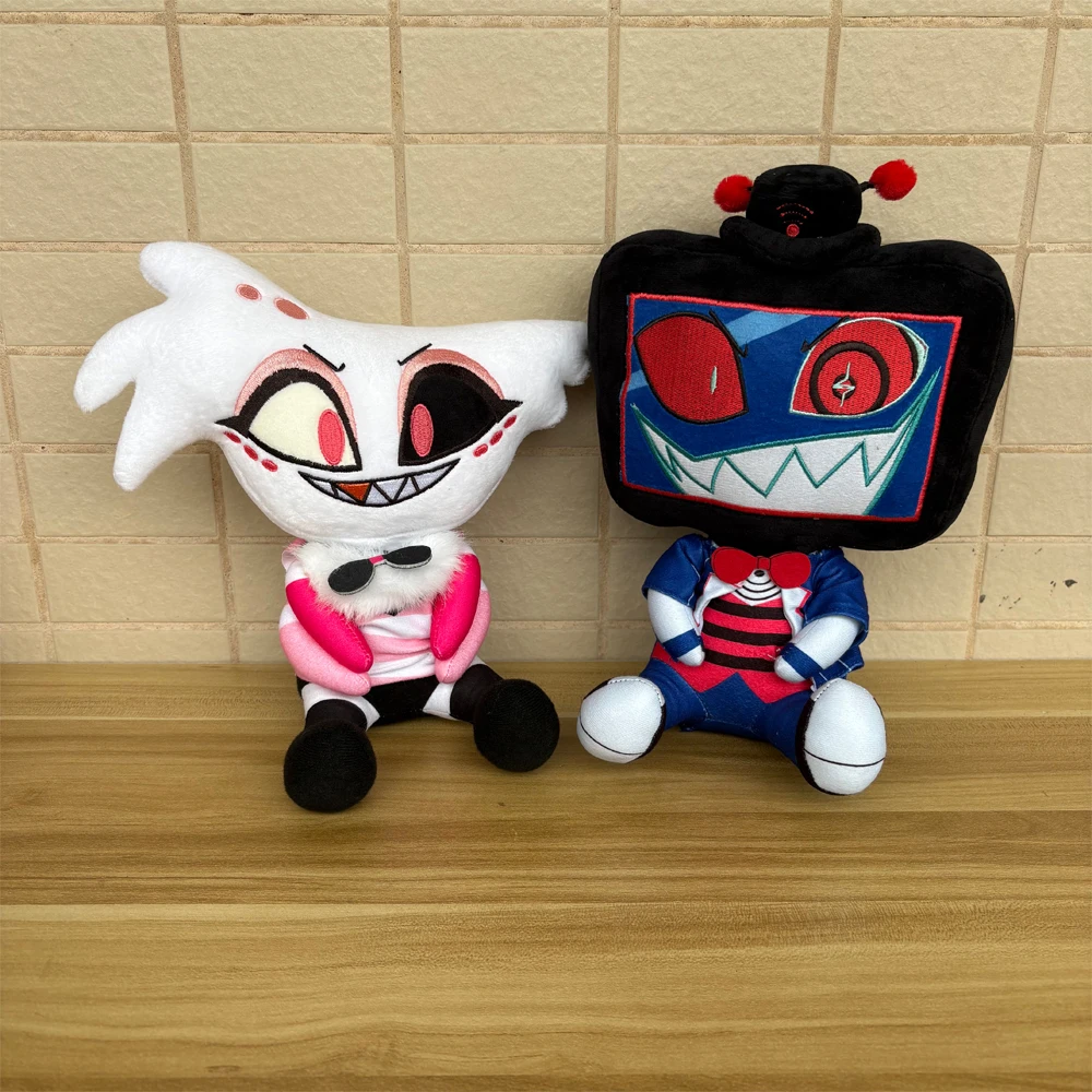 Neueste 23cm Cosplay Animation Hazbin 3V Vox und Dust AD Angel Plüschtier Anime Hotel Stoffpuppe Kuschelkissen Sofa Deko