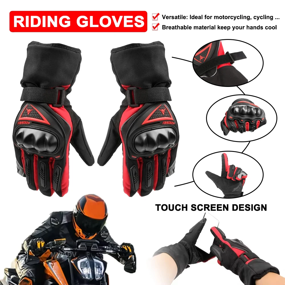 Motorcycle Gloves Outdoor Sports Protection Motorcross Riding Racing Windproof Warmth Thermal Cotton Lining Winter Warm Glove