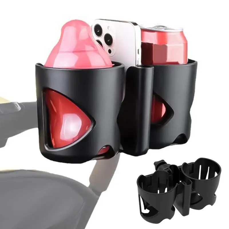 Baby Trolley Milk Bottle Holder with Mobile Phone Holder 360 Rotatable Adjustable Universal Baby Stroller water Cup rack