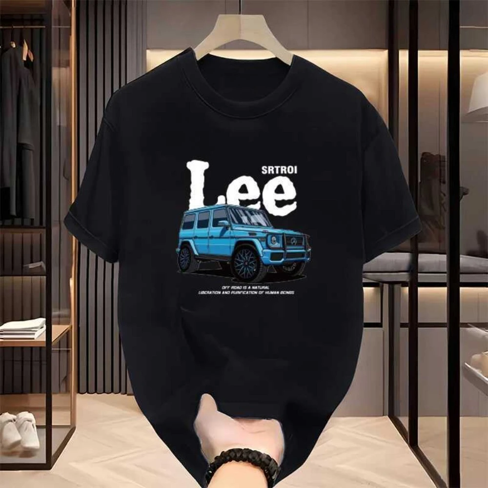 2025 طاقم الرقبة تي شيرتات قصيرة الاكمام الأمريكية المطبوعة عادية حجم كبير الاتجاه فضفاض نصف كم الربيع الصيف أعلى أسفل قميص الإضافية #2