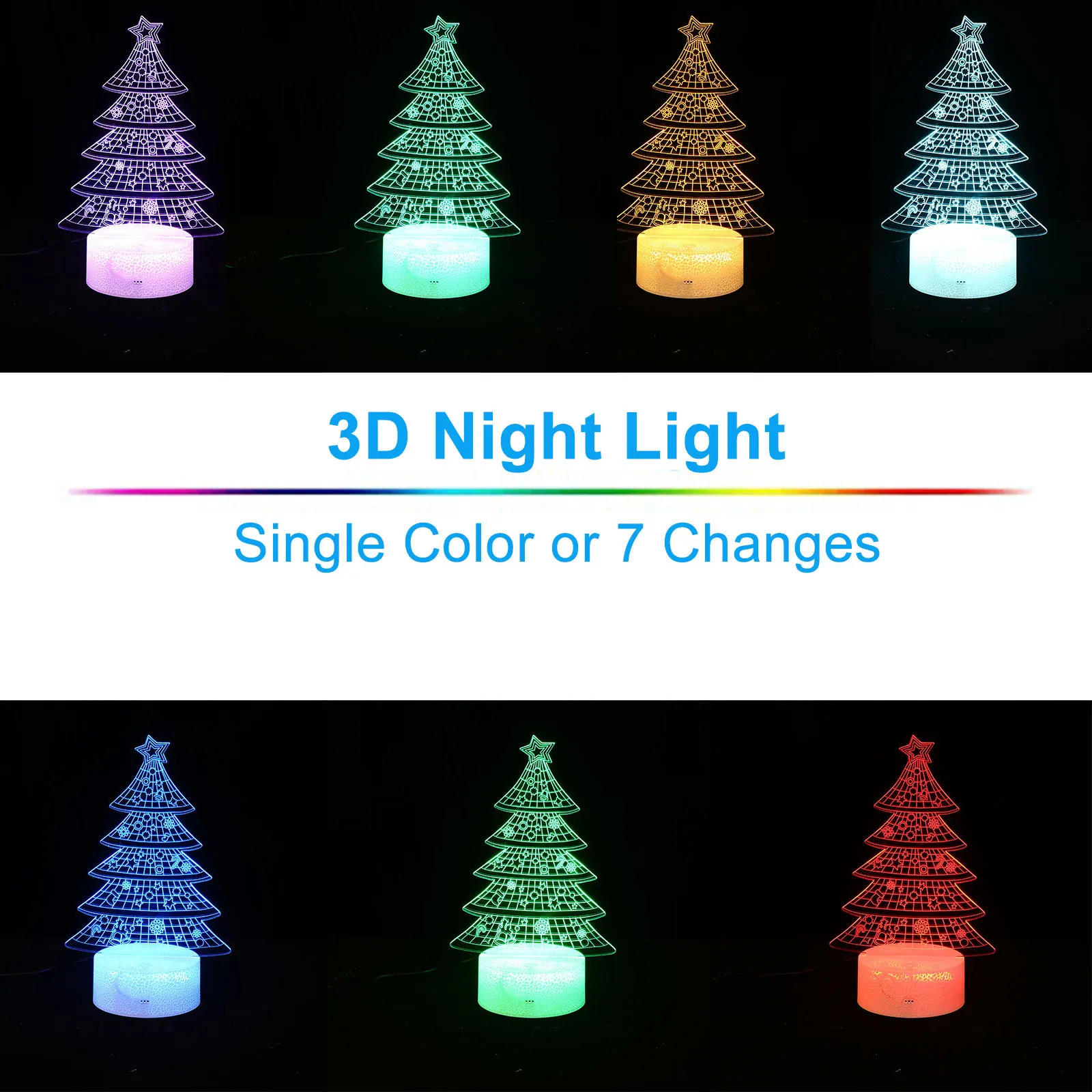 

1Set LED Night Light Christmas Tree Pattern Foil Decorative Lights for Home Festival Decoration Remote Control USB Or 3Aa