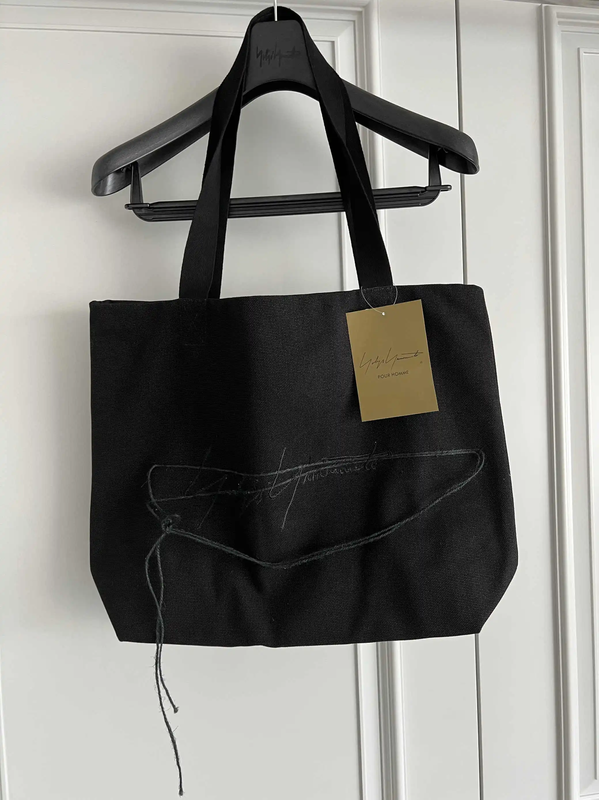 

TOP-YAMAMOTO original design embroidered hemp rope single-shoulder eco-friendly dark canvas bag for couples Limited Edition