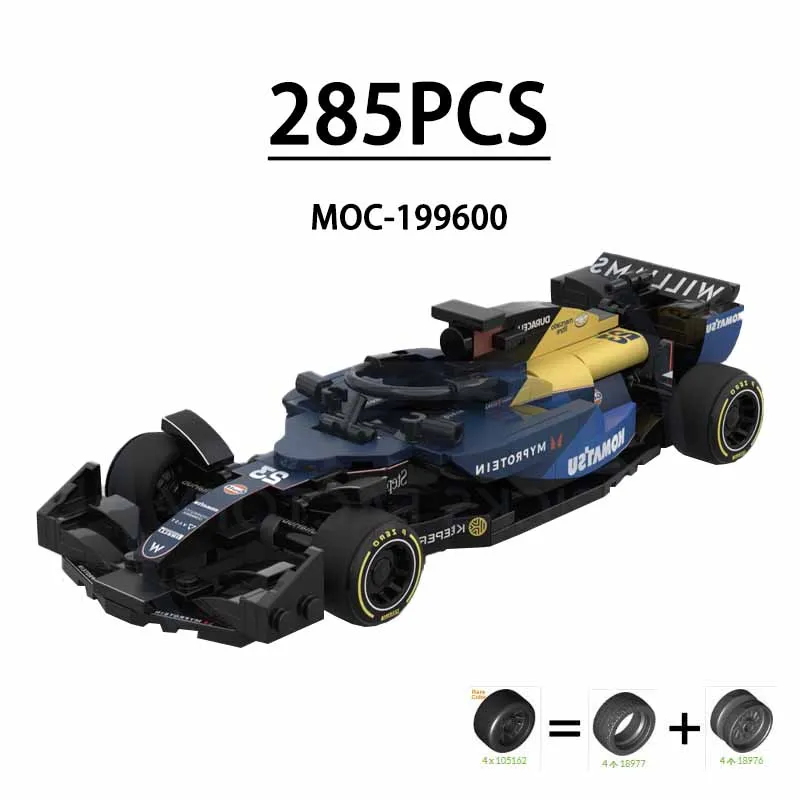子供のためのf1ラリーカーの建設moc-199600ビルディングブロックミニレースステッチモデル誕生日プレゼントクリスマスおもちゃfw46285個