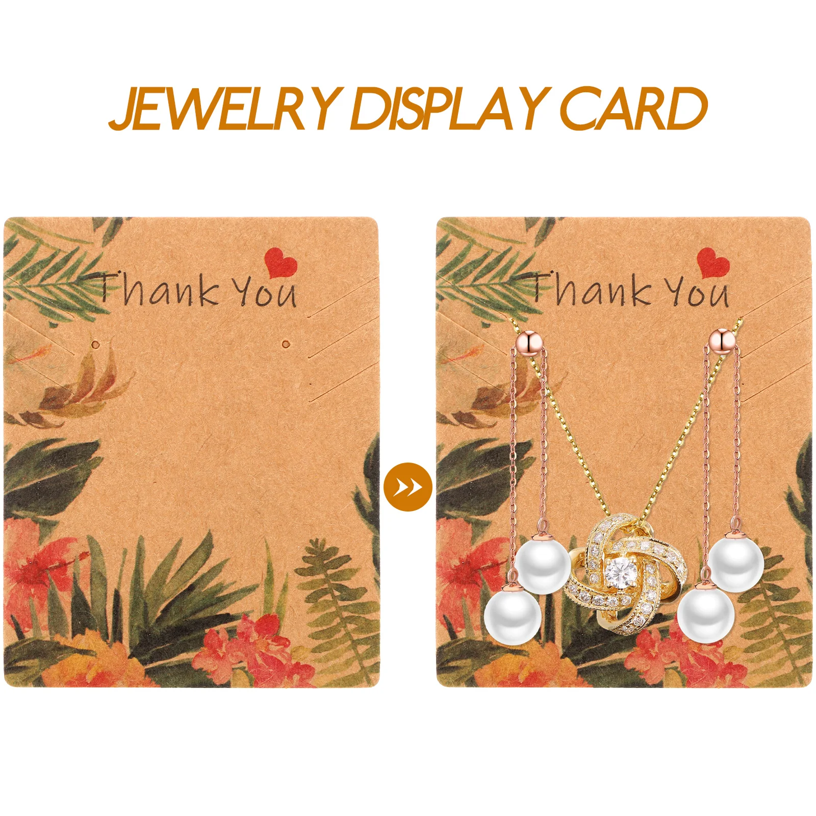 Ensemble de cartes d'emballage de boucles d'oreilles, 100 pièces, présentoir de bijoux, support léger et réutilisable pour le rangement des colliers et des bracelets, cadeaux