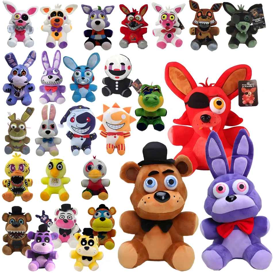 

New Hot 18CM FiveNight At Freddy Fnaf Cute Plush Toys Doll Bonnie Bear Foxy Cartoon Stuffed Dolls Freddy Toys Children Fans Gift