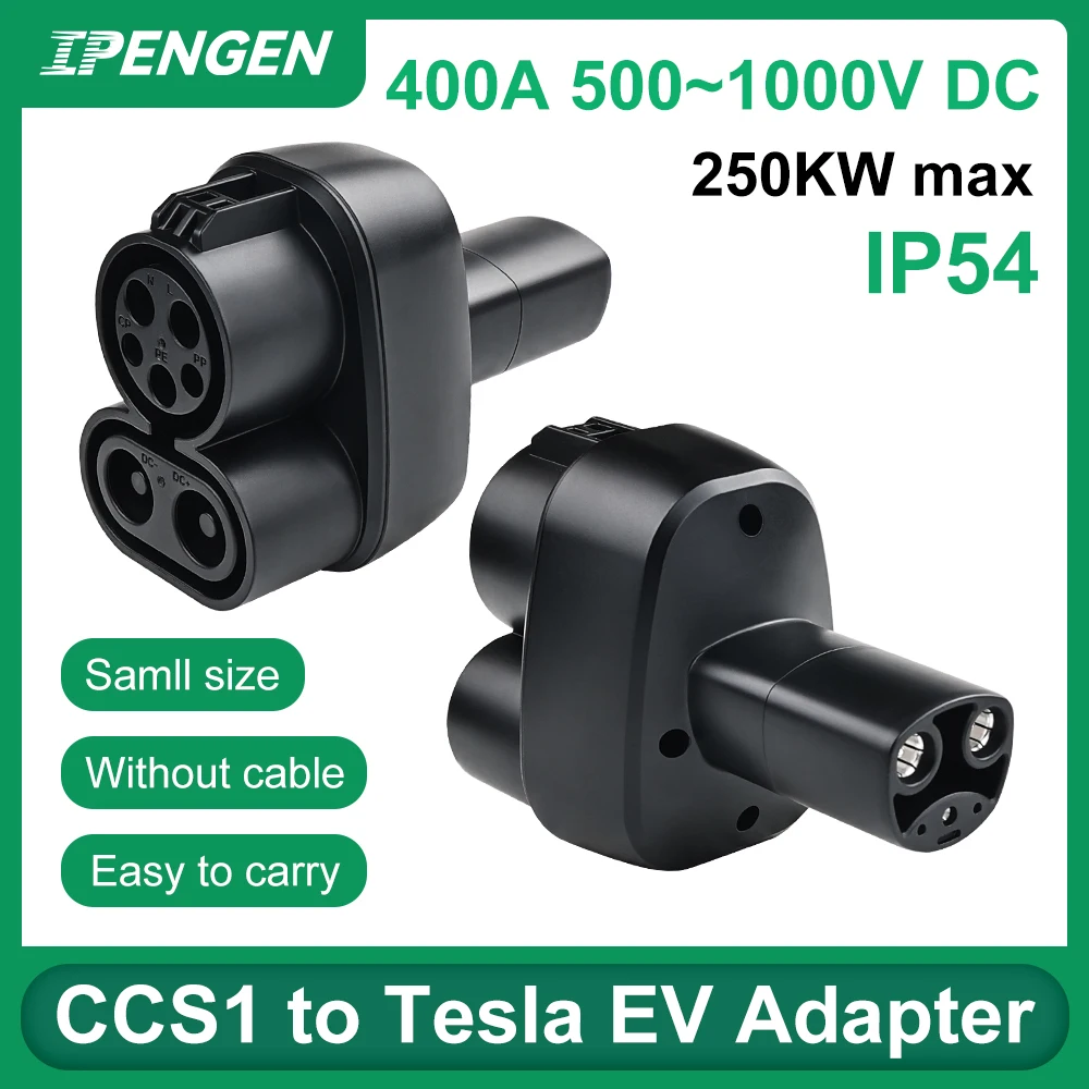 IPENGEN CCS 1 to Tesla Adapter 500V DC 250kW Compatible With Model 3 Y S X Fast Charge For Tesla with DC CCS1 Charger CCS1 Combo