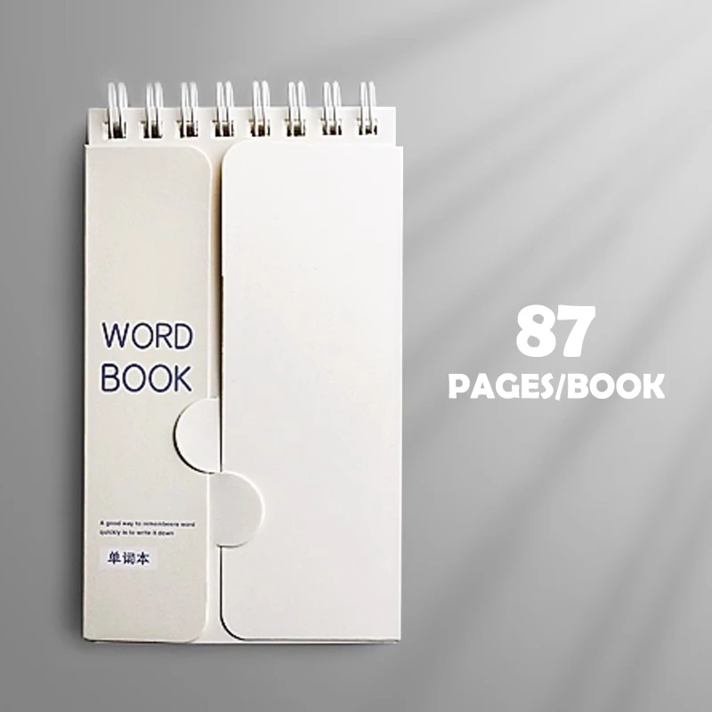 Portable Vocabulary Memory Notepad - Shorthand Spiral Notebook For Planning And Memorization With Cover-Up Feature