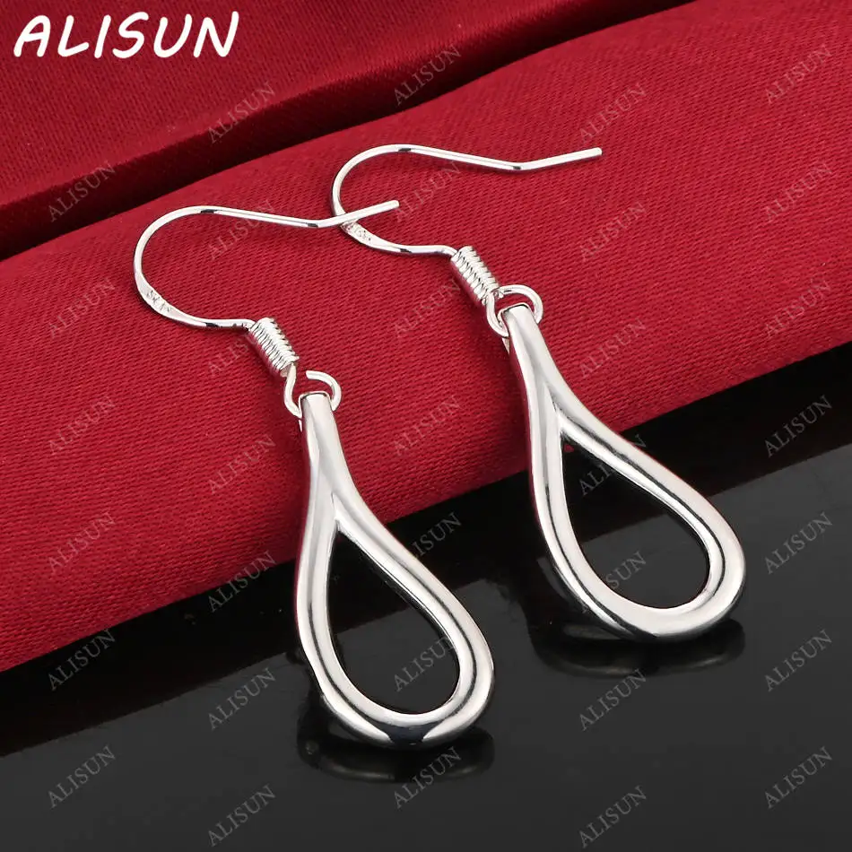 

ALISUN 925 Sterling Silver Water Droplets Earrings Drop Earring Anniversary Gift Popular Wild Fashion Romantic Jewelry
