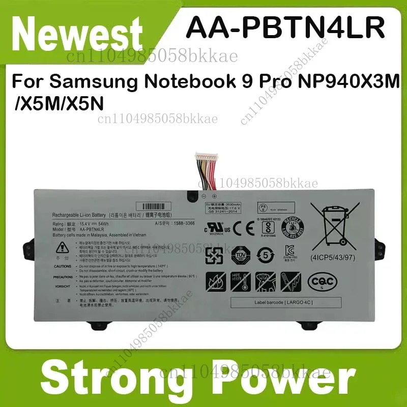 

3530 мАч AA-PBTN4LR Аккумулятор для ноутбука Samsung Notebook 9 Pro NP940X3M NP940X5M NP940X5N
